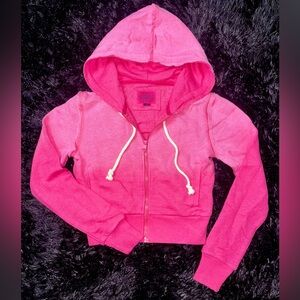 American Eagle Pink Ombre Zip-Up Hoodie